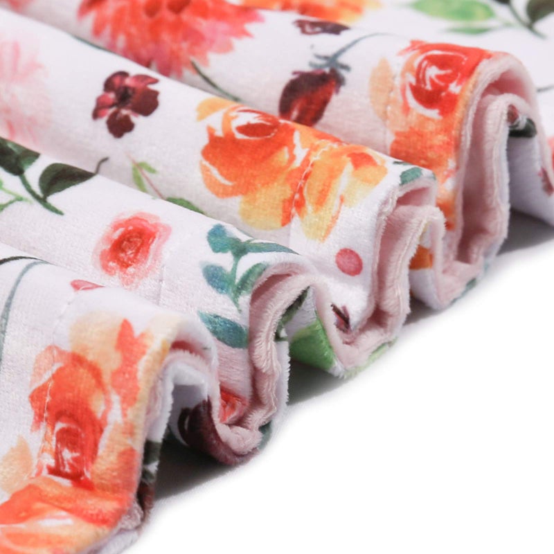 BORITAR Baby Blanket for Girls Super Soft Double Layer Minky with Dotted Backing, Receiving Blanket with Elegant Floral Multicolor Printed Blanket 30 x 40 Inch(75x100cm) - Image 4
